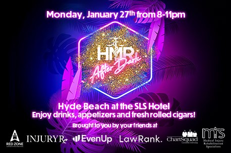 HMR After Dark is on January 27th during The Trial Lawyer’s Summit in Miami!